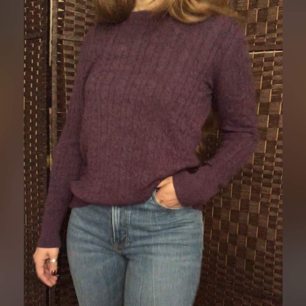 A New Day Target brand dark purple cable knit sweater
